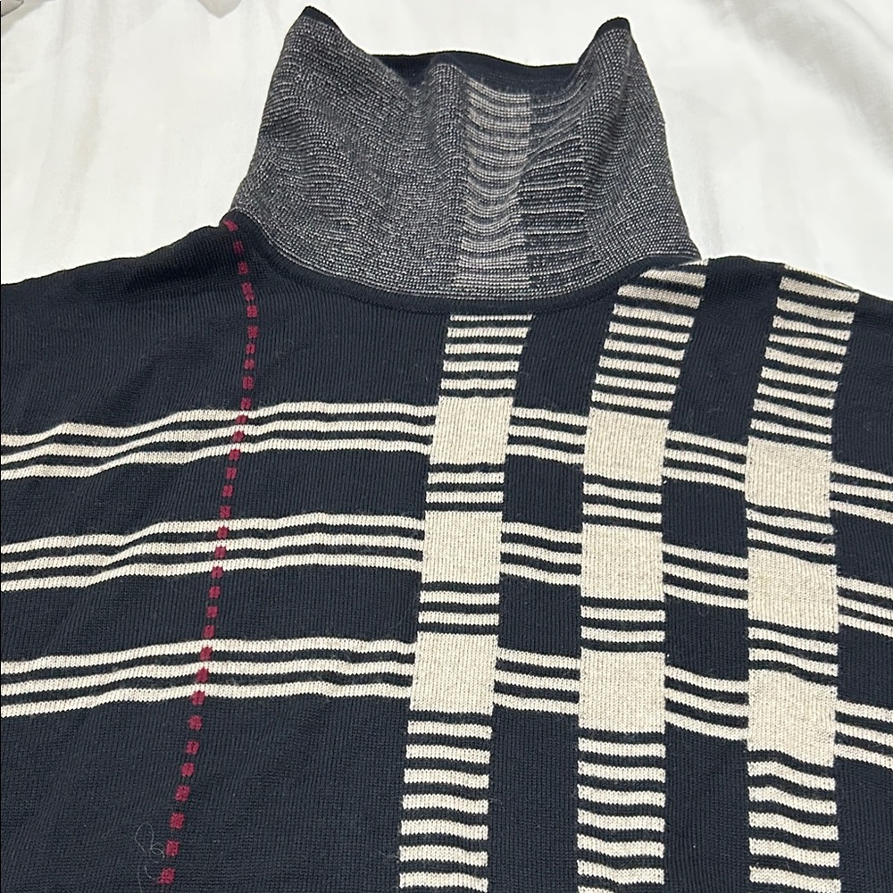 Striped Burberry Turtleneck Sweater